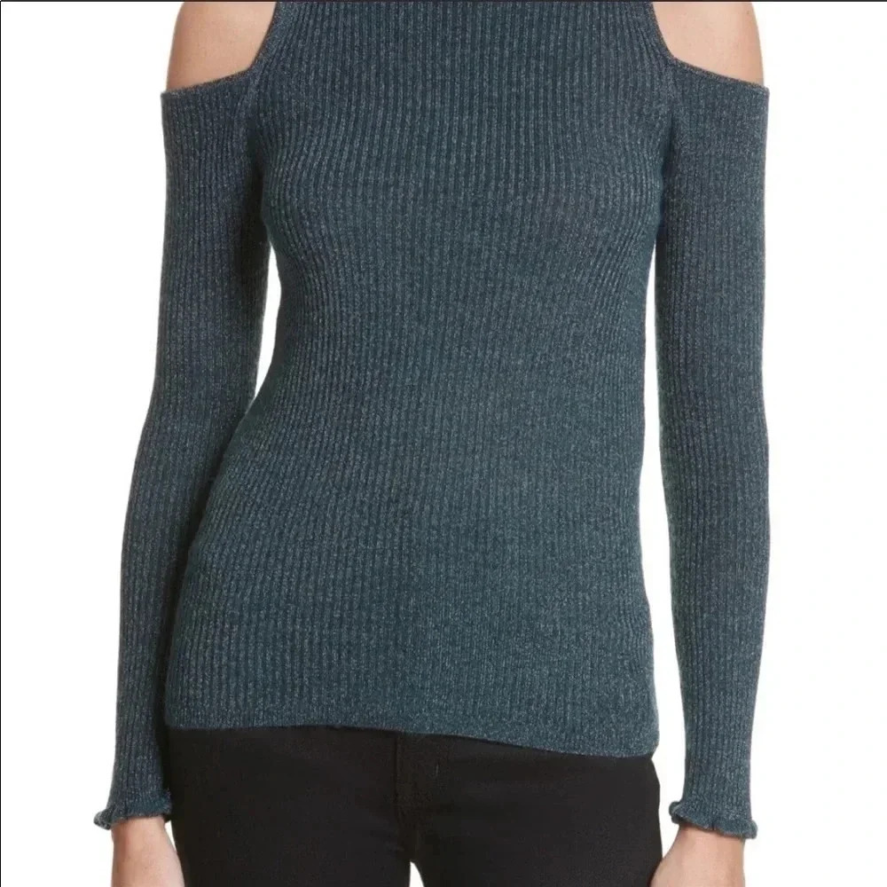 Rebecca Taylor Ribbed Ruffle top - Picture 3 of 9